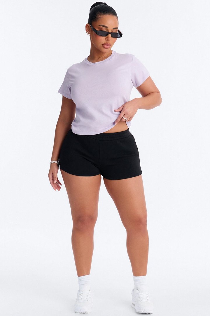 Jessica Fleece Lounge Micro Sweatshort - Black