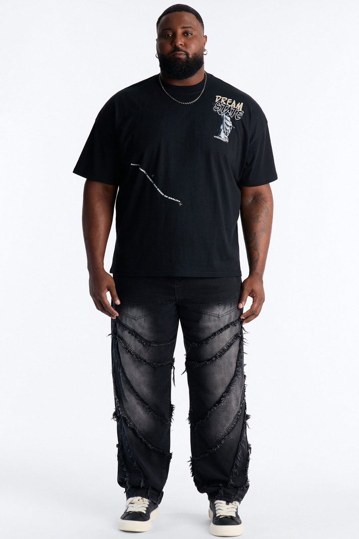 Dream State Boxy Short Sleeve Tee - Black