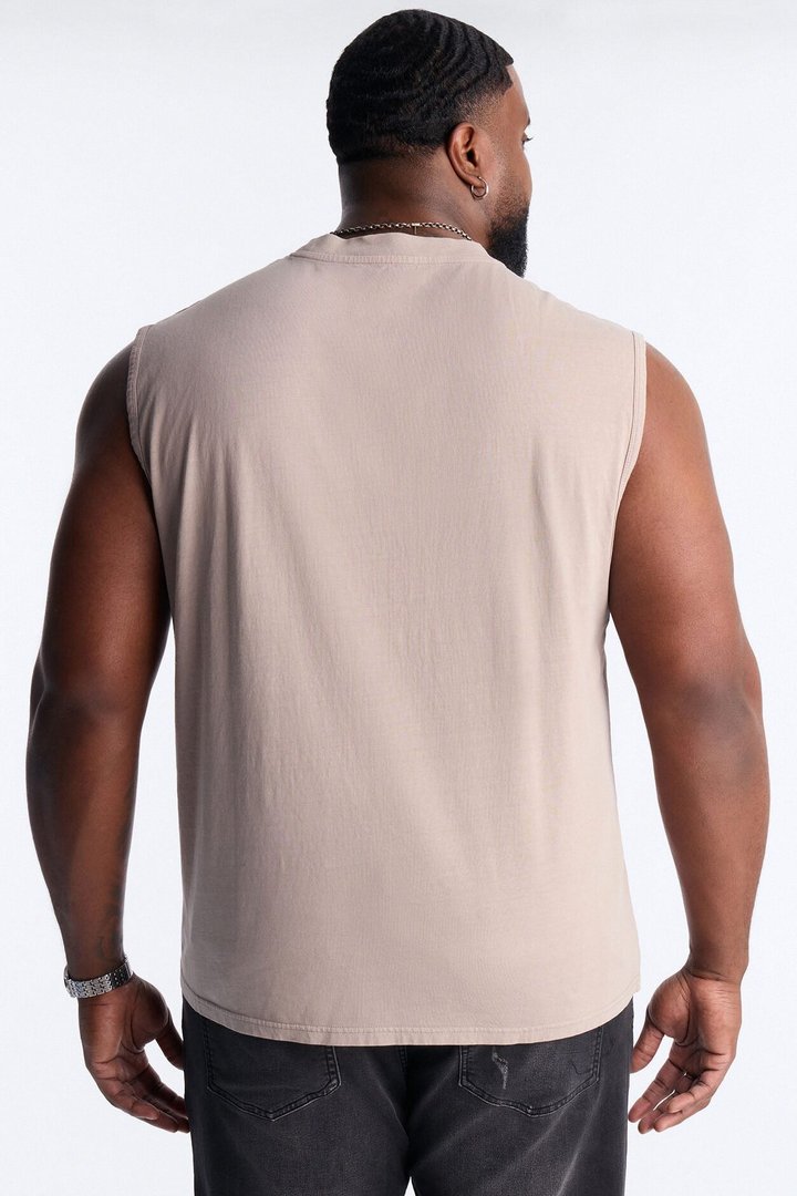 Cropped Muscle Tee - Taupe