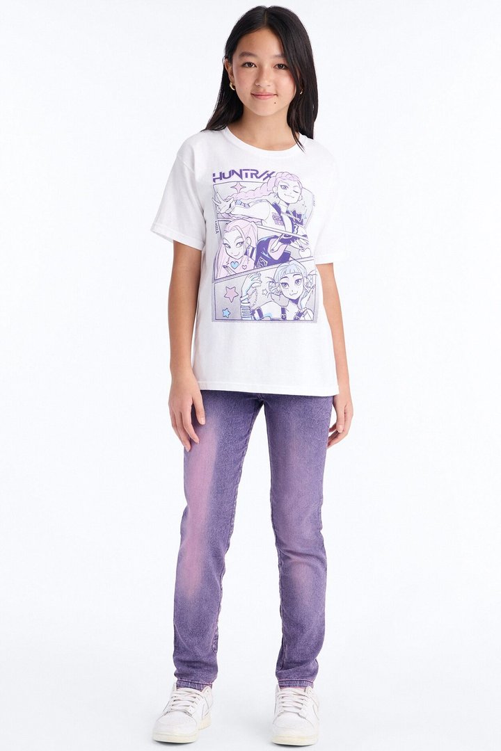 Mini KPop Demon Hunters Huntrix Short Sleeve Tee - White