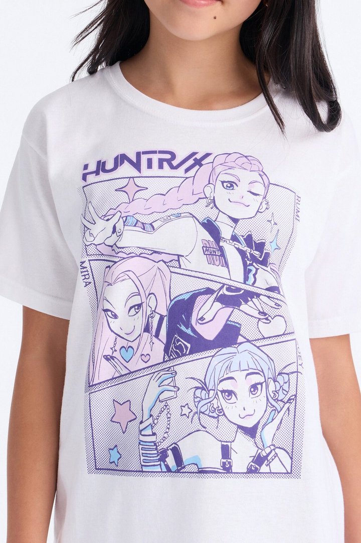 Mini KPop Demon Hunters Huntrix Short Sleeve Tee - White