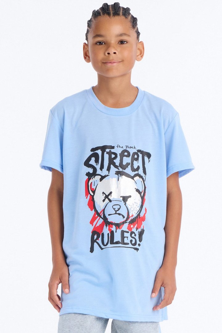 Mini Street Rules Jogger Pant Set - Blue/combo