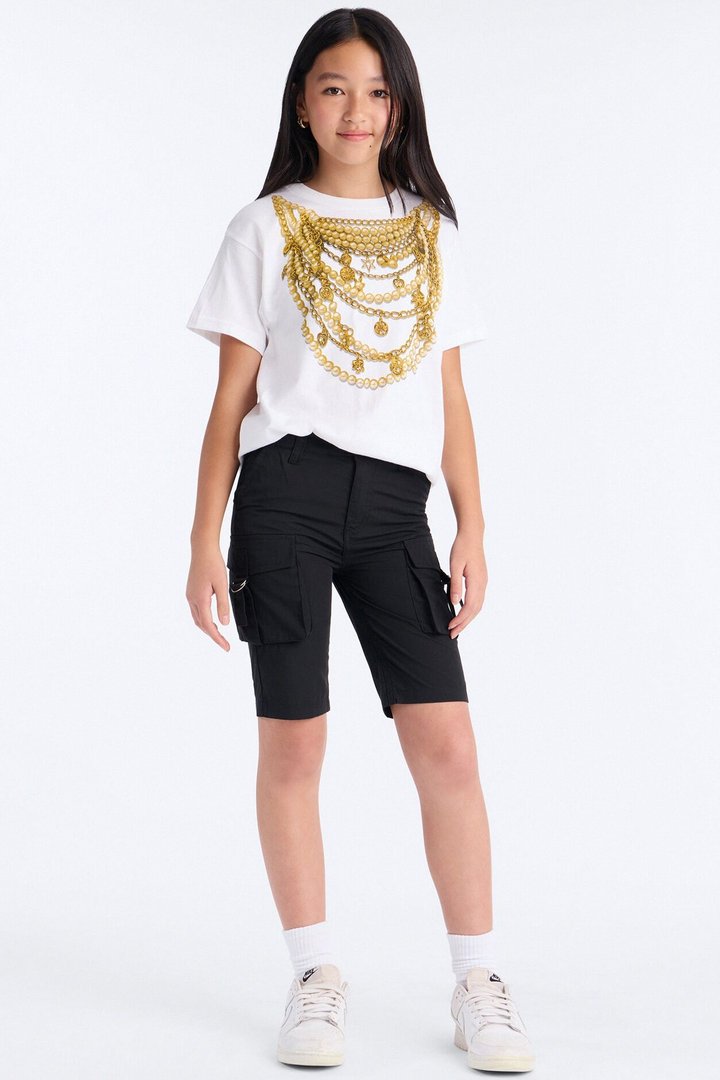 Mini Victoria Cargo Bermuda Shorts - Black