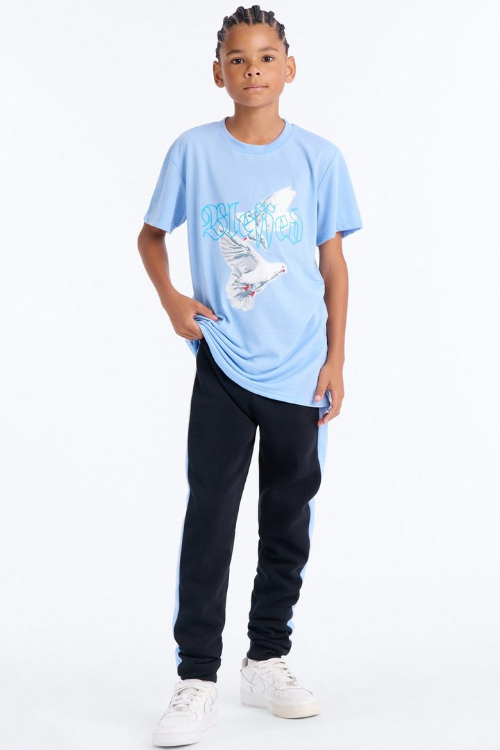 Mini Blessed As Usual Jogger Pant Set - Blue/combo