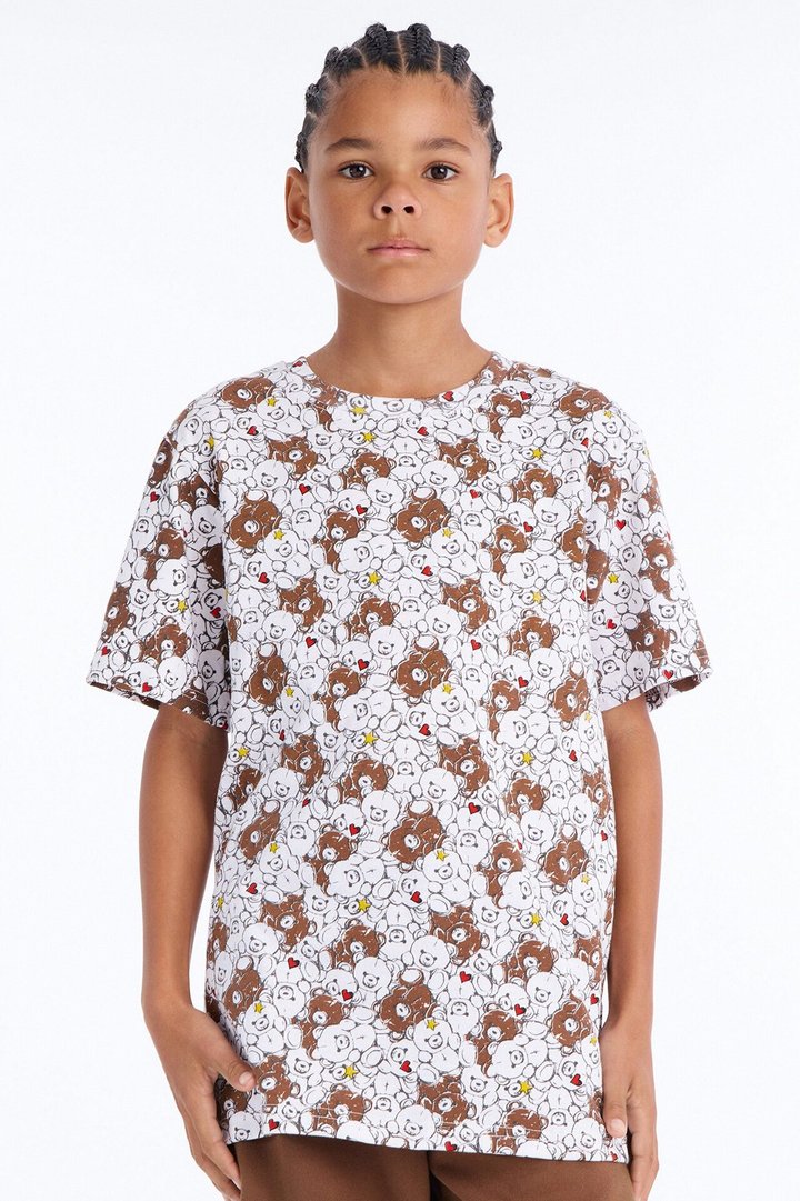Mini Bears Everywhere Short Set - Brown/combo