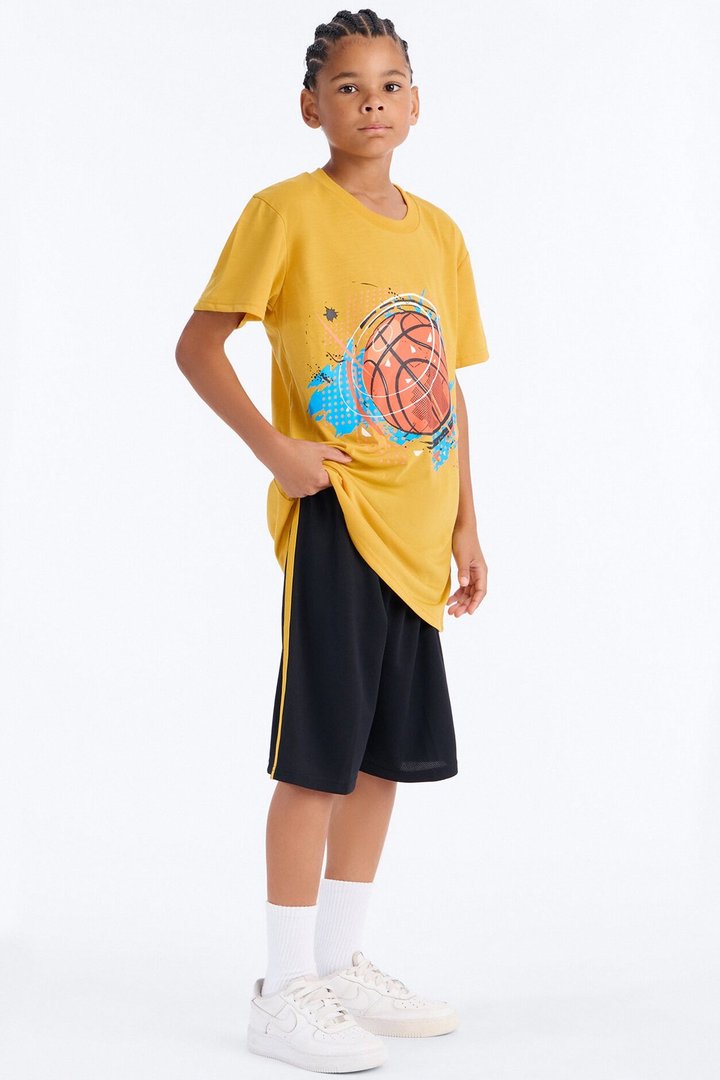 Mini Keep On Ballin' Short Set - Yellow/combo