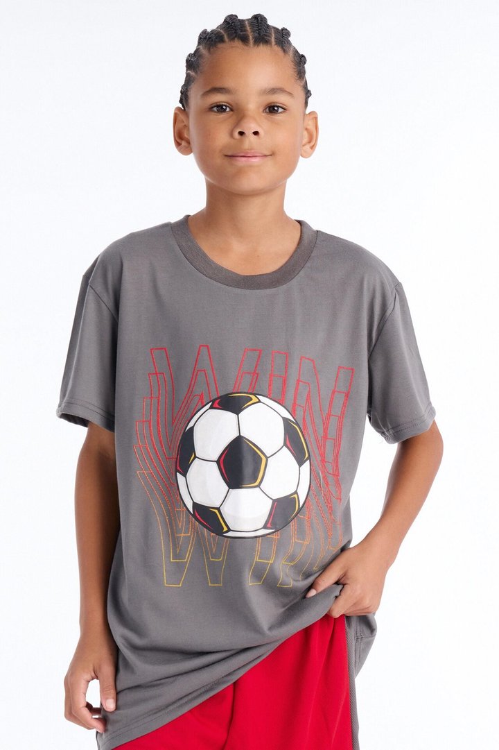 Mini Winning Is My Goal Short Set - Grey/combo