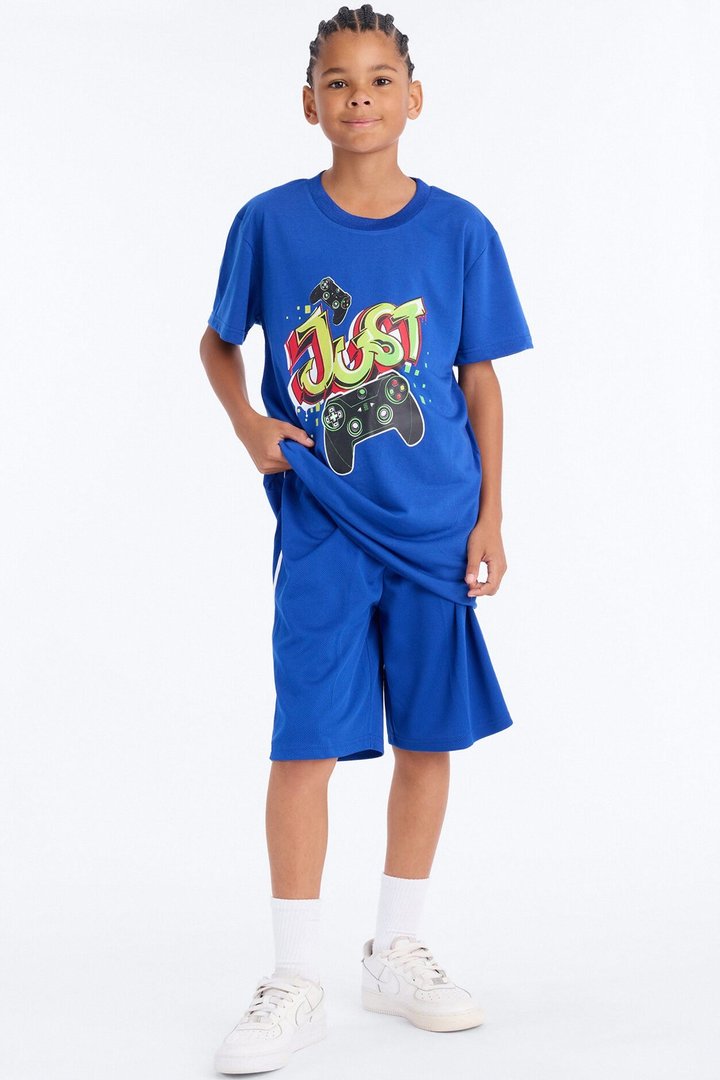 Mini Just Game Short Set - Blue