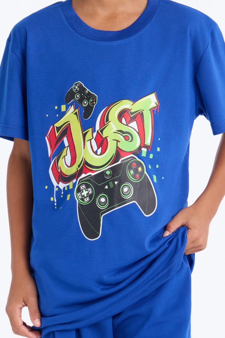 Mini Just Game Short Set - Blue