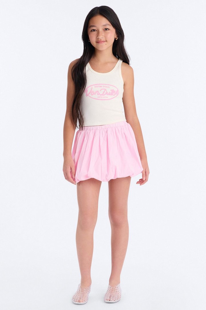 Mini Von Dutch Custom Cycles Ribbed Tank Top - Cream