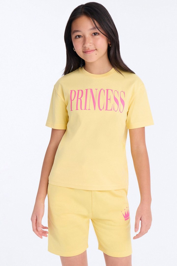 Family Goals Mini Princess Short Set - Yellow