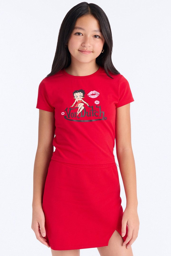 Mini Von Dutch x Betty Boop Sweetheart Baby Tee - Red