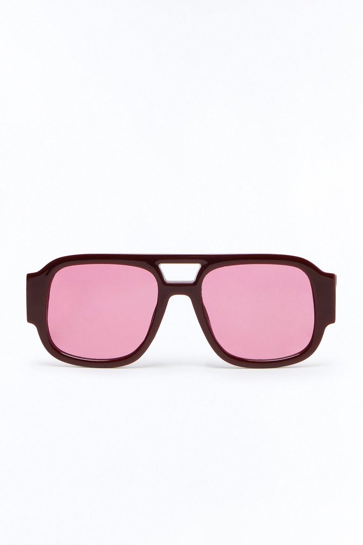 Jet Set Aviator Sunglasses - Burgundy