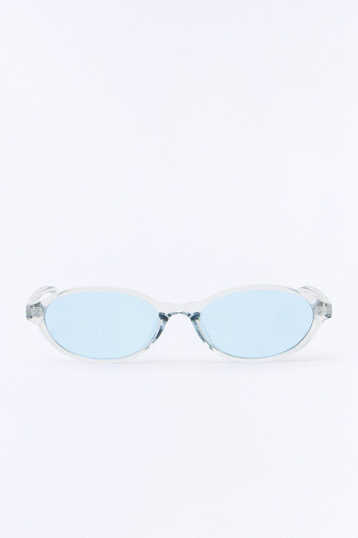 Cheeky Smile Round Sunglasses - Clear/Blue