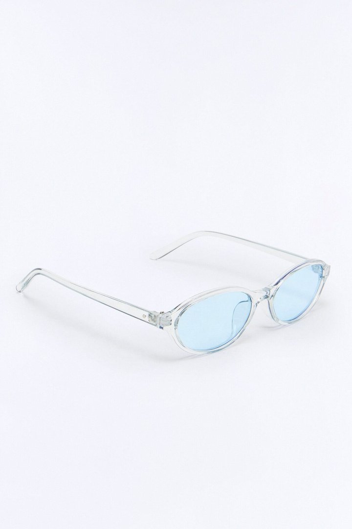 Cheeky Smile Round Sunglasses - Clear/Blue