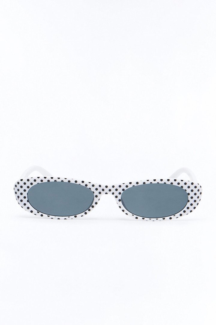 Huda Cat Eye Sunglasses - White/Black