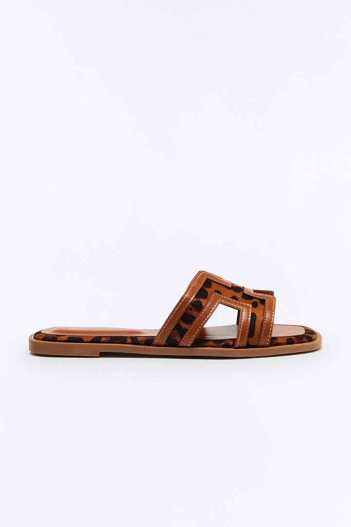Lukey Slip On Flat Sandals - Brown/combo