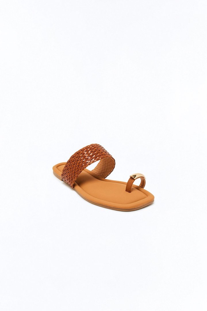 On Island Time Hardware Toe Ring Sandals - Brown