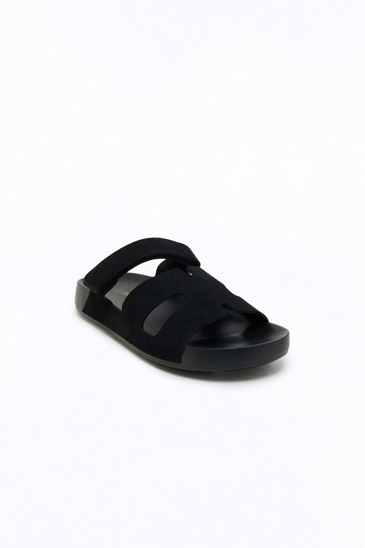Mack Faux Suede Slides - Black