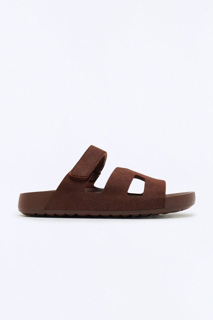 Mack Faux Suede Slides - Chocolate
