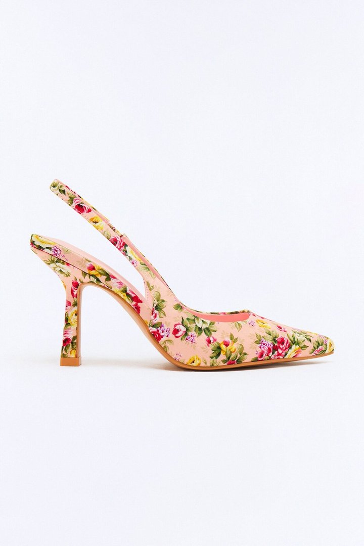 Megara Floral Slingback Pumps - Blush