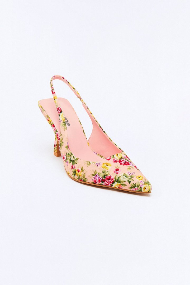 Megara Floral Slingback Pumps - Blush
