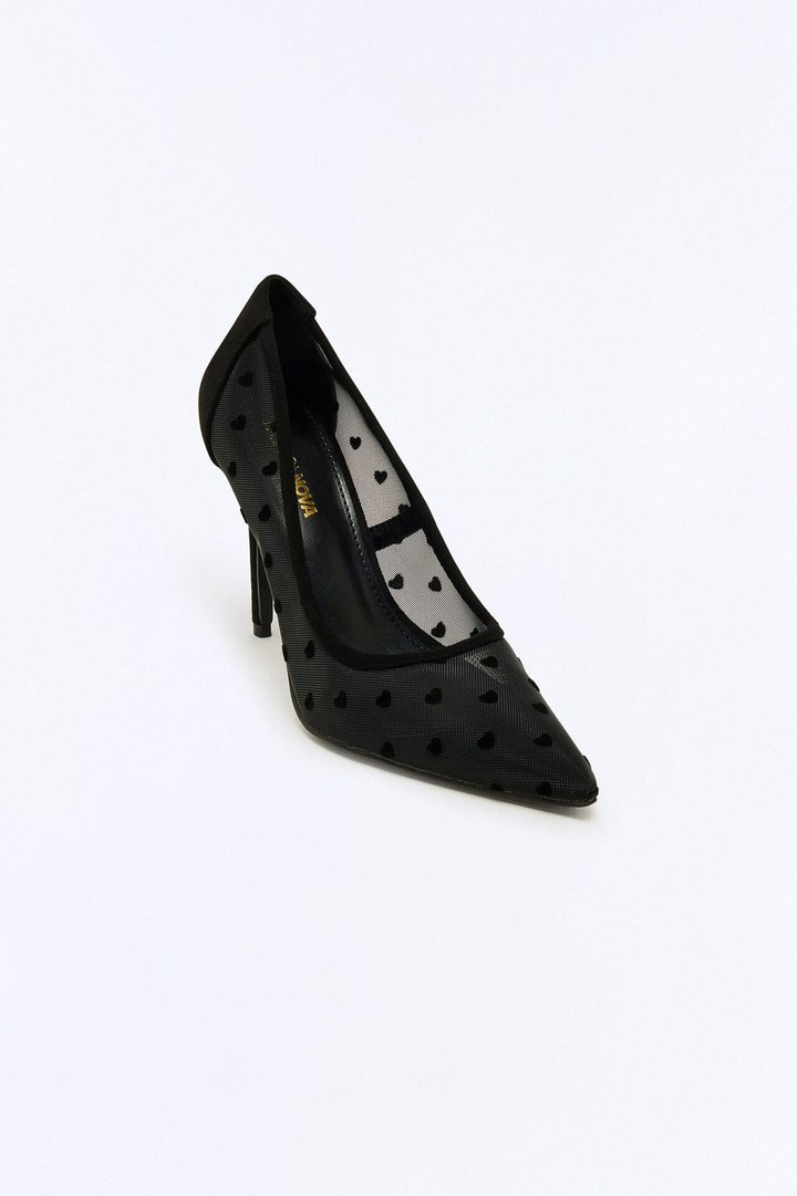 Jar Of Hearts Mesh Pumps - Black