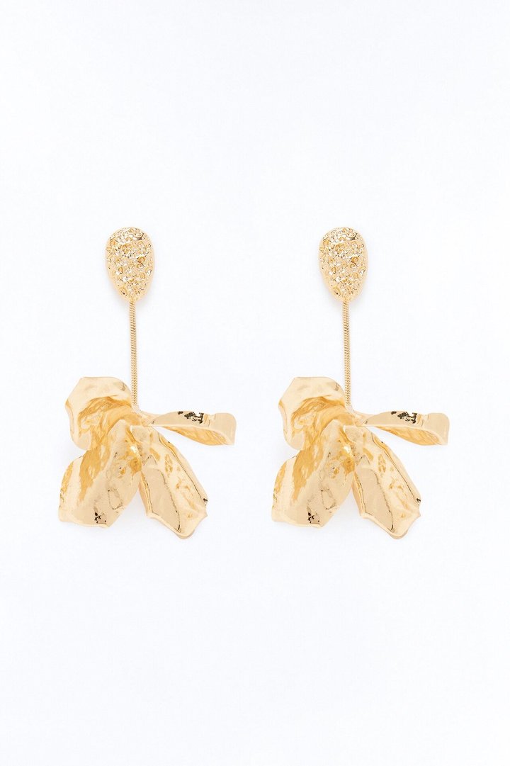Have It All Floral Drop Earrings - Gold