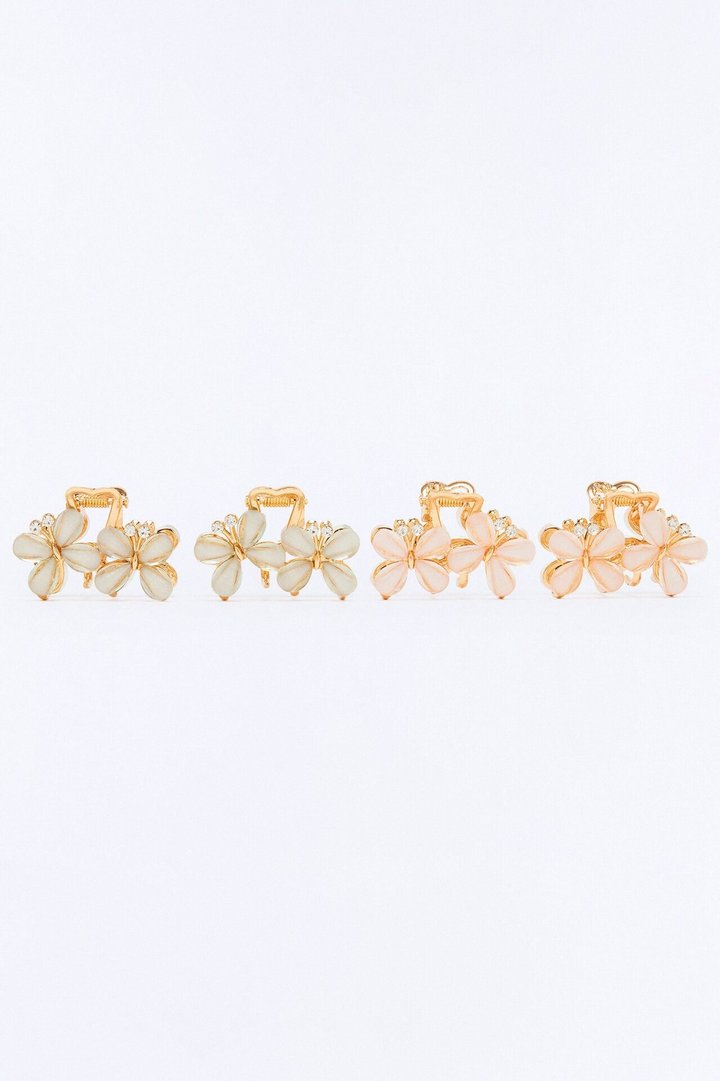 Giving Me Butterflies 4 Piece Hair Clip Set - Gold/combo