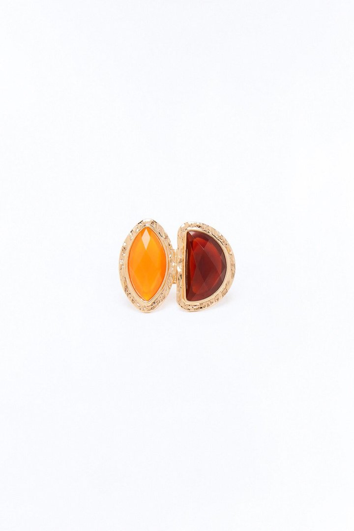 Paradise Is Waiting Statement Ring - Gold/Brown
