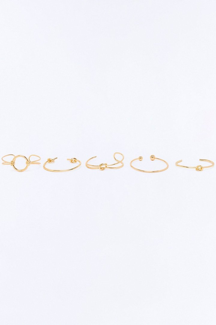 Siaya 5 Piece Multi Bracelet Set - Gold