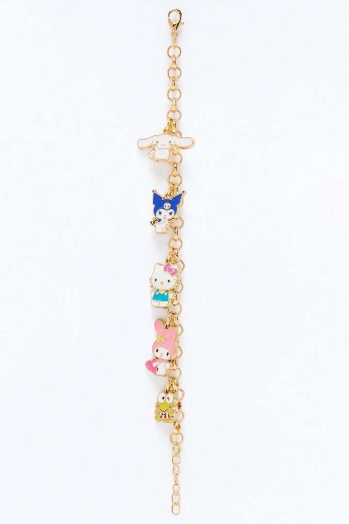 Mini Hello Kitty And Friends Charm Bracelet - Gold