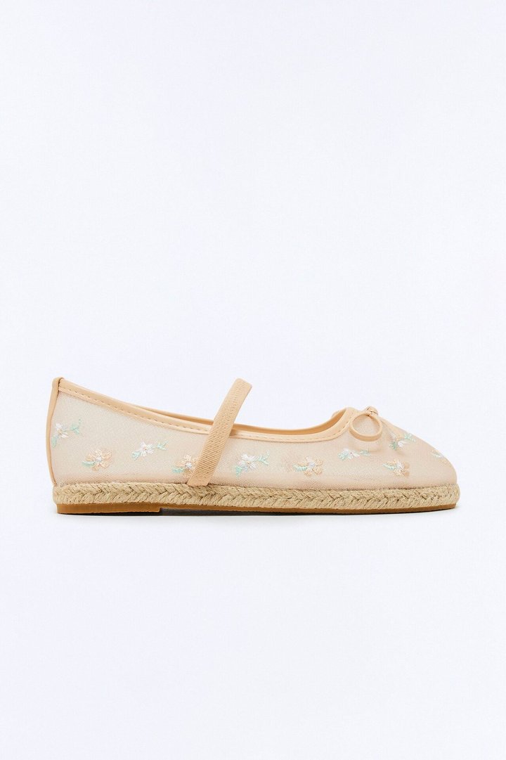 Mini Delilah Mesh Espadrilles - Beige