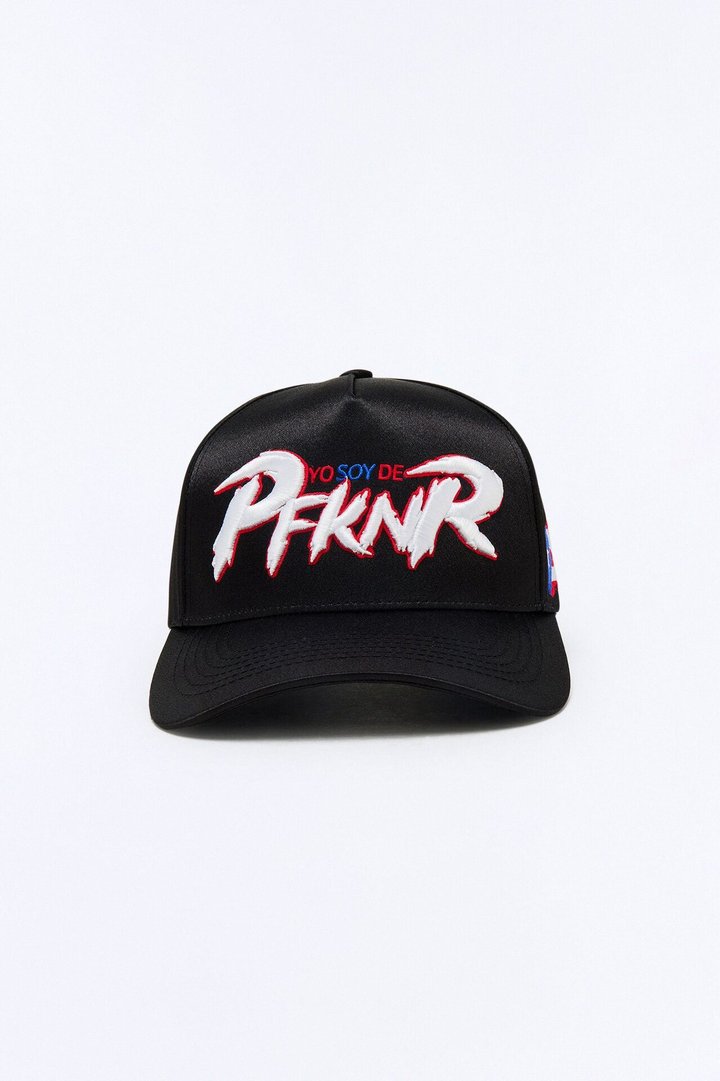 Puerto Rico Structured Satin Snapback Hat - Black