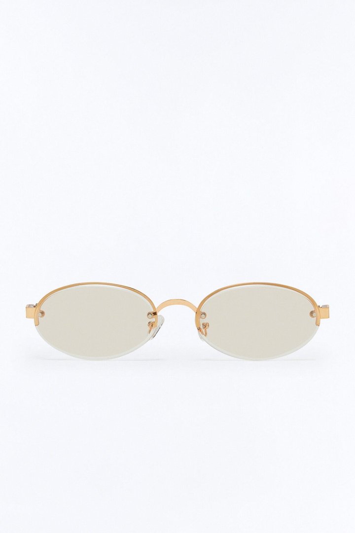 Groovy Curves Sunglasses - Gold/Clear