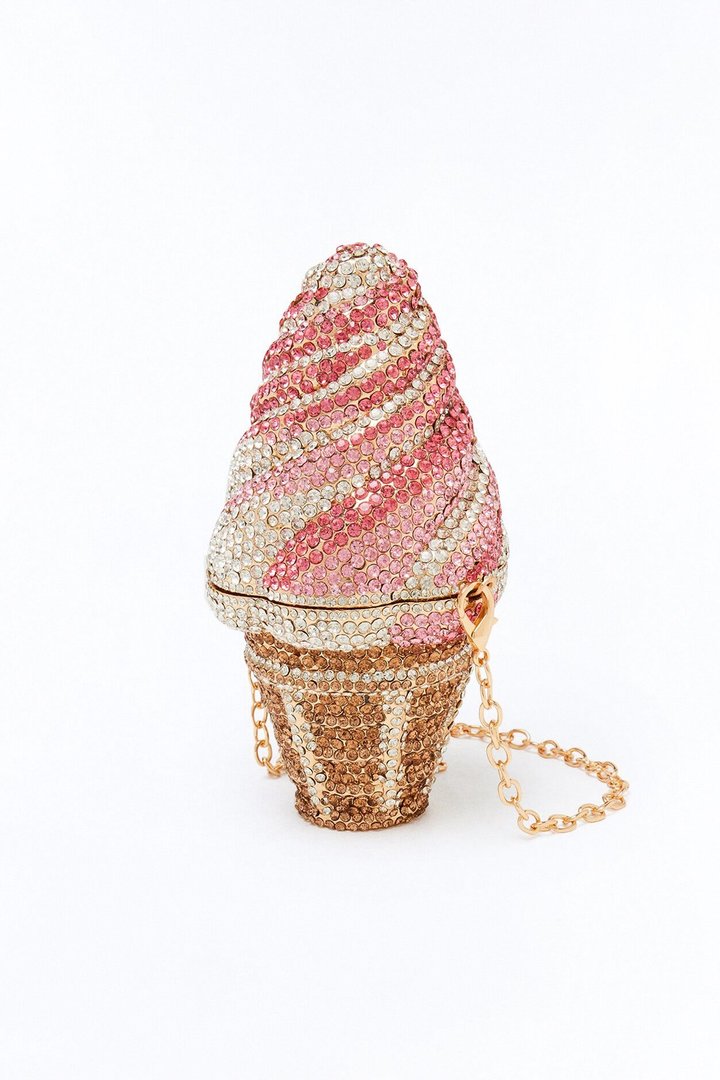 Scoop Of Sparkle Rhinestone Clutch - Gold/Multi