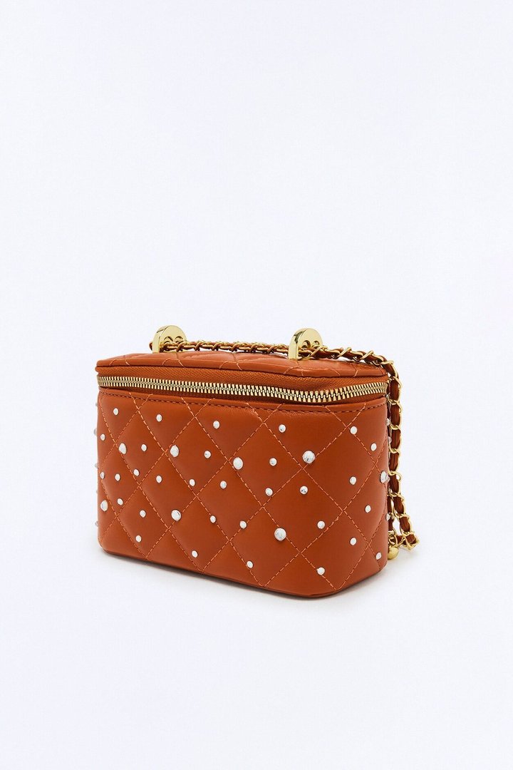 Sparks Fly Faux Leather Crossbody Bag - Cognac