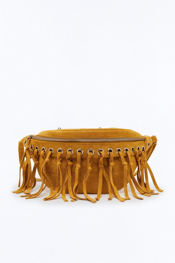 Desert Drifter Faux Suede Belt Bag - Cognac