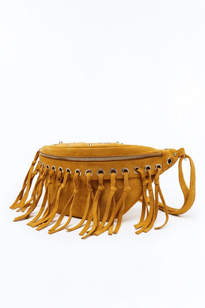 Desert Drifter Faux Suede Belt Bag - Cognac