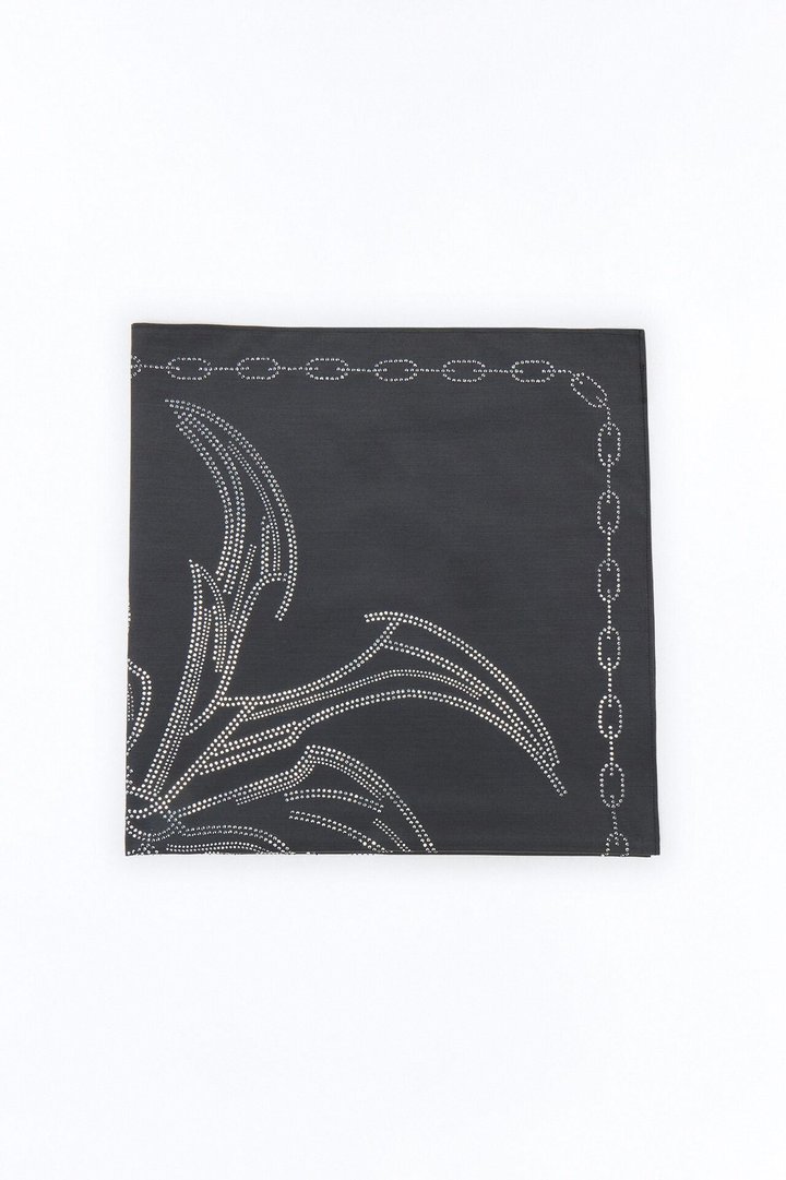 Rhinestone Spider Graphic Large Bandana - Grey