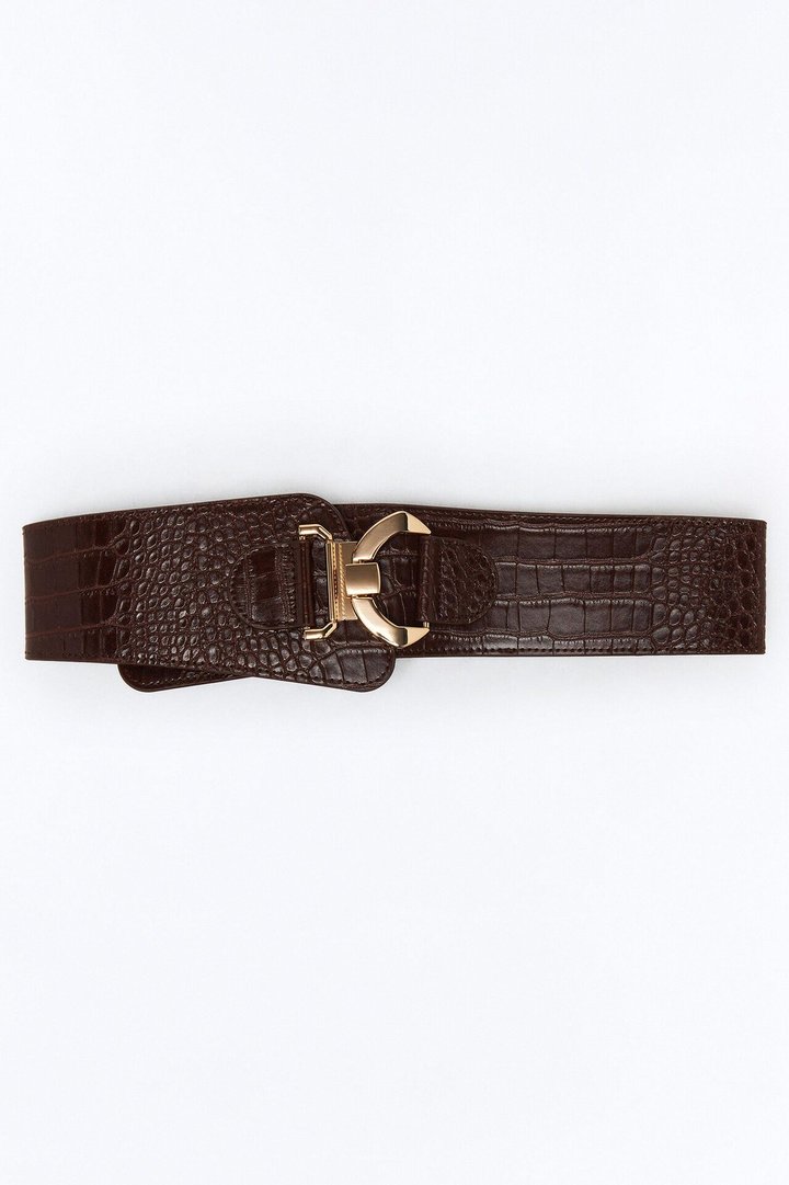 Happy Hour Faux Leather Belt - Brown