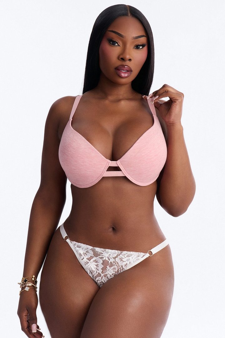 Nova Cotton TShirt Bra - Heather Pink
