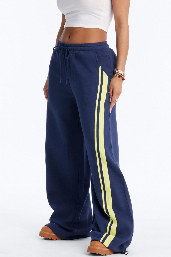 Jorden Fleece Wide Leg Lounge Pant - Navy