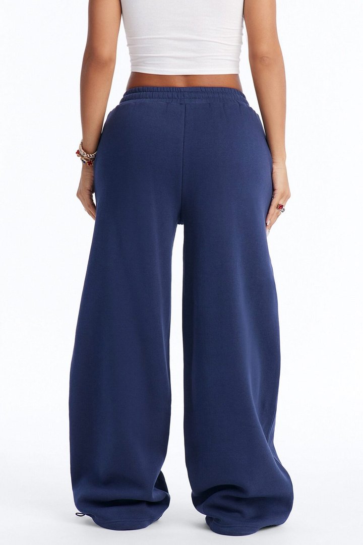 Jorden Fleece Wide Leg Lounge Pant - Navy