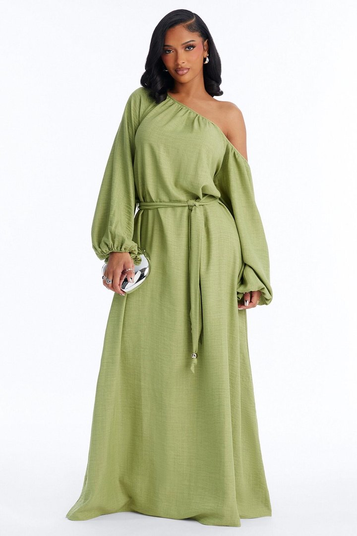 Tianna Tie Waist Maxi Dress - Chartreuse