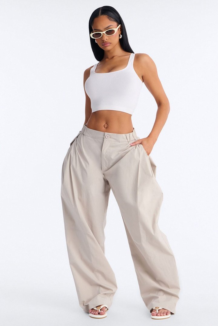Slick Moves Only Windbreaker Barrel Pant 31″ - Light Grey