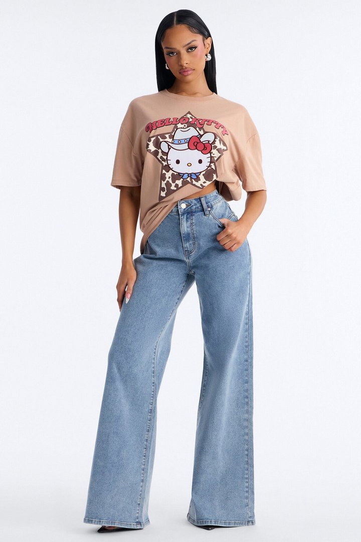 Hello Kitty Western Patch Star Tee - LightBrown