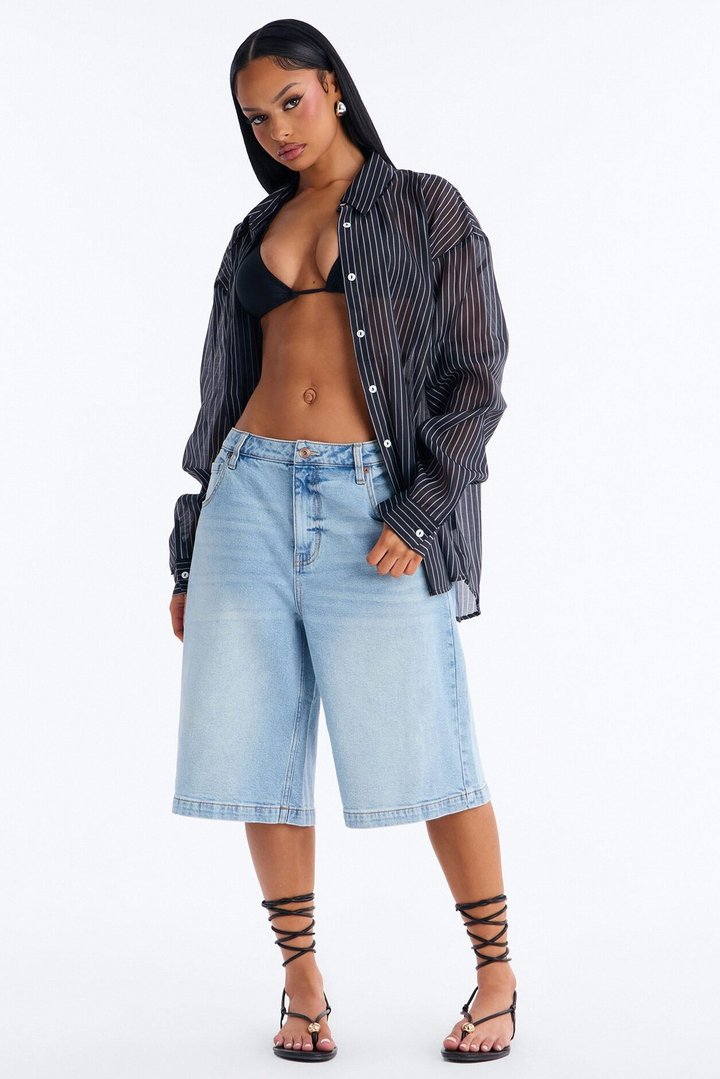 Dream Destination Denim Jorts - Light Wash