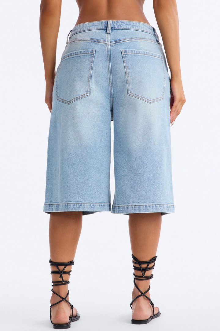 Dream Destination Denim Jorts - Light Wash