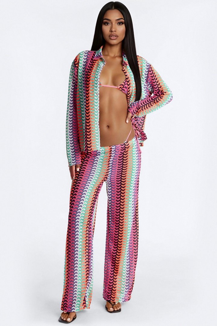 Alicia 4pc Bikini And Coverup Set - Multi Color